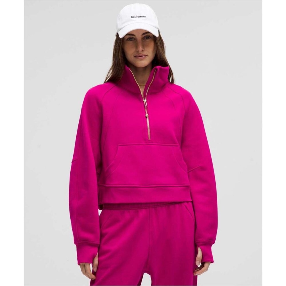 Lululemon Scuba Oversized Funnel-Neck Half Zip Sweatshirt in Ripened Raspberry
